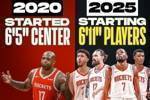 火箭2020年首发中锋1米96！现在首发四个身高2米11